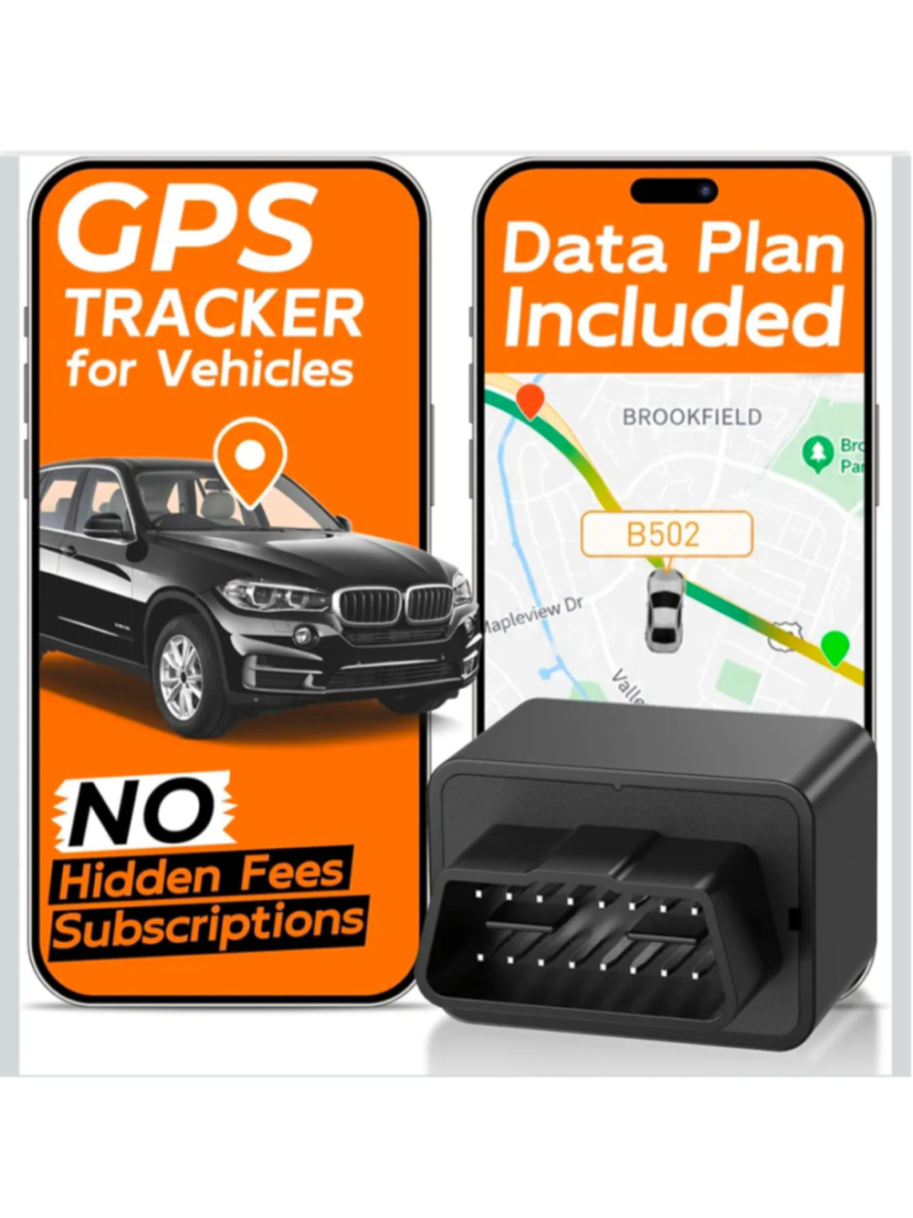 Vehicle GPS OBDII Plug & Play One Size Black